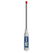 Digital pH meter with a long probe on a white background