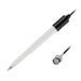 White pen with a black clip and metal tip on a white background