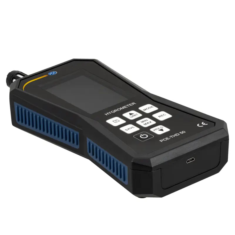 Black electronic device with a screen and buttons on a white background