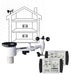 Weather station with digital display and wind sensor on a white background