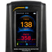 Air quality meter with digital display on a white background