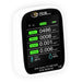 Air quality meter with digital display on a white background