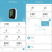 Air quality monitor app interface with various measurement readings on a blue background