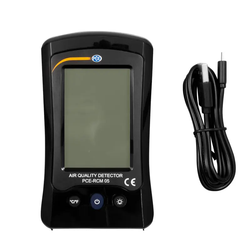 Air quality detector with cable on a white background