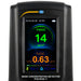 Mass concentration detector with digital display on a white background