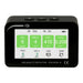 Air quality detector with digital display on a white background