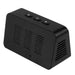 Black air quality meter with vents on a white background