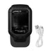 Black air quality detector with USB cable on a white background