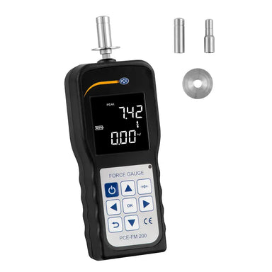 Digital force gauge with measurement display on a white background
