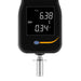Digital Force Gage with a black display and silver nozzle on a white background