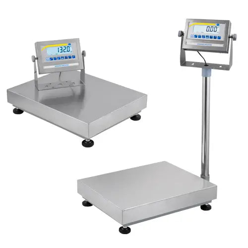 Two digital weighing scales on a white background