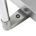 Close-up of a metallic bracket on a white background