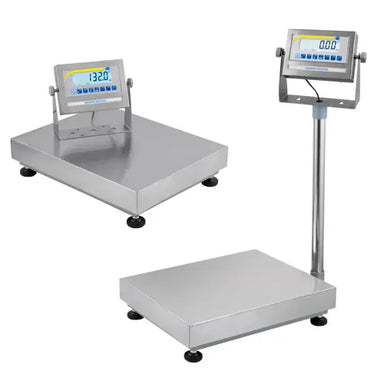 Two digital weighing scales on a white background