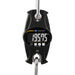 Digital crane scale with a black casing and digital display on a white background