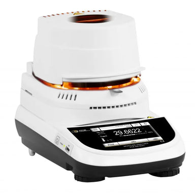 moisture analyzer with digital display on a white background