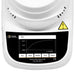 Moisture analyzer with digital display and warning label on a white background