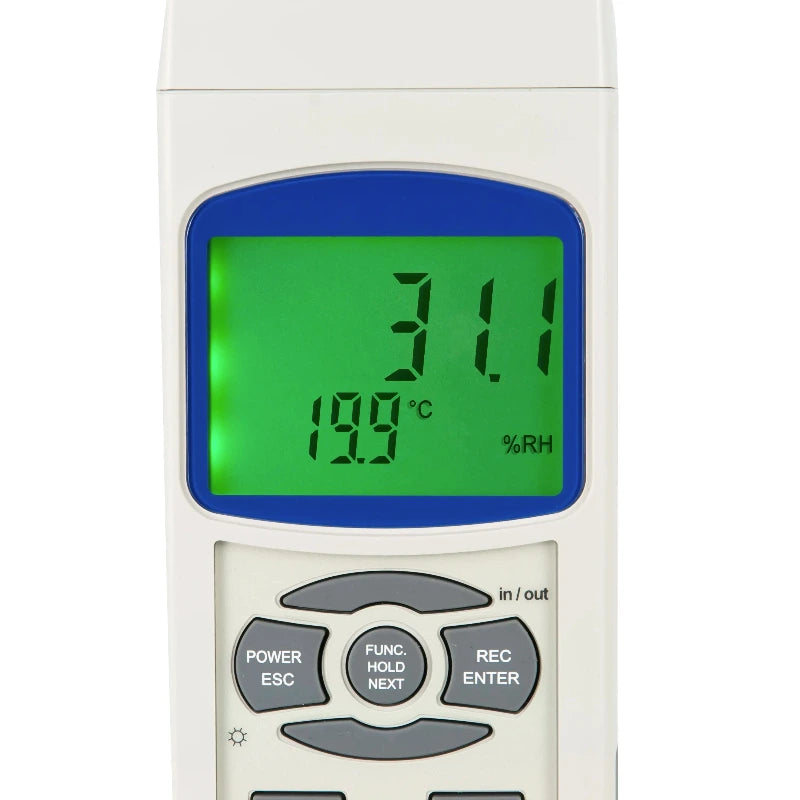 Digital thermometer with temperature display on a white background