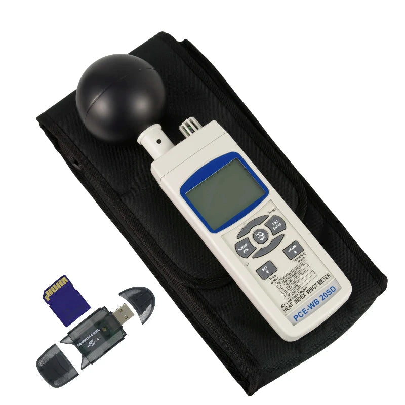 Thermometer with accessories on a white background