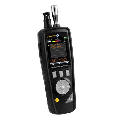 Particle counter device on a white background