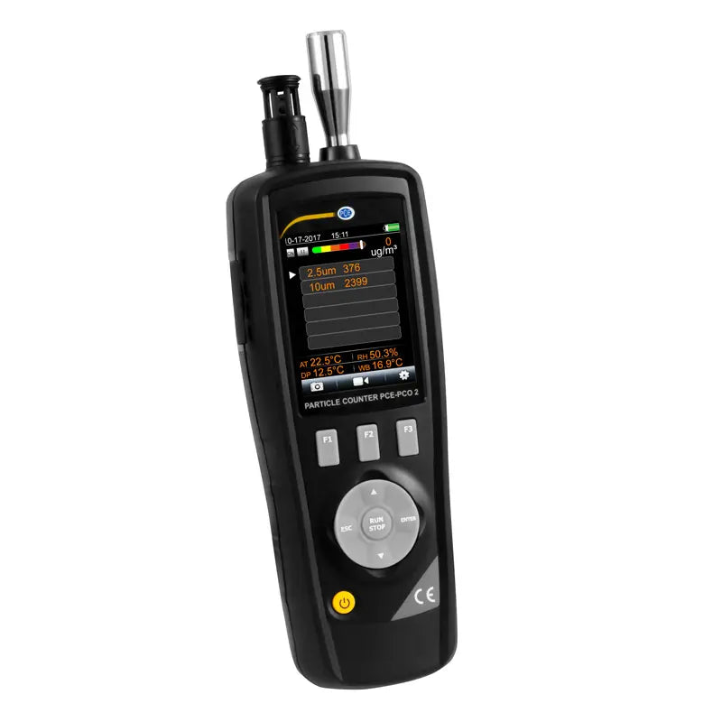 Particle counter device on a white background