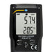 Digital data logger with temperature and humidity display on a white background