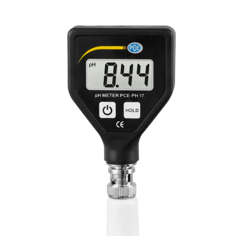 Digital pH meter with a white background