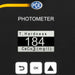 Photometer displaying T. Hardness with a value of 184 CaCO3 (mg/l) on a black background.