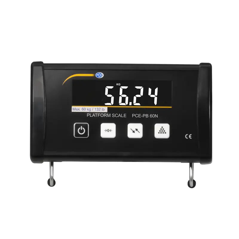 Digital display with a power button and other control icons on a white background