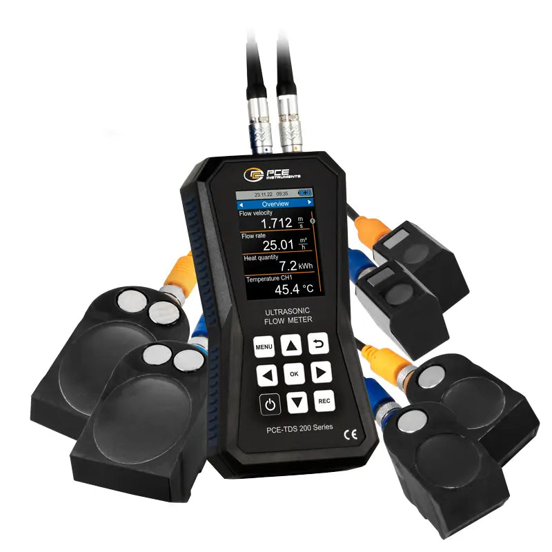 ultrasonic flow meter with sensors