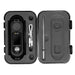 Digital refractometer with accessories in a black case on a white background
