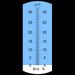 Sugarcane meter with temperature and brix percentage scale on a black background