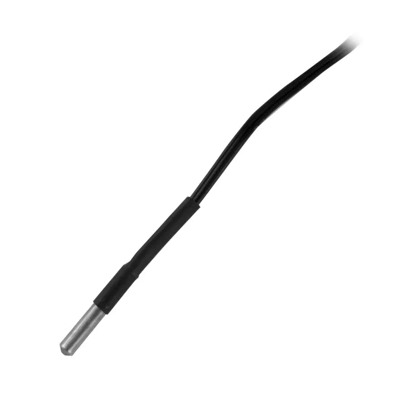 Black cable with metallic end on a white background