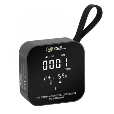Carbon monoxide detector with digital display on a white background