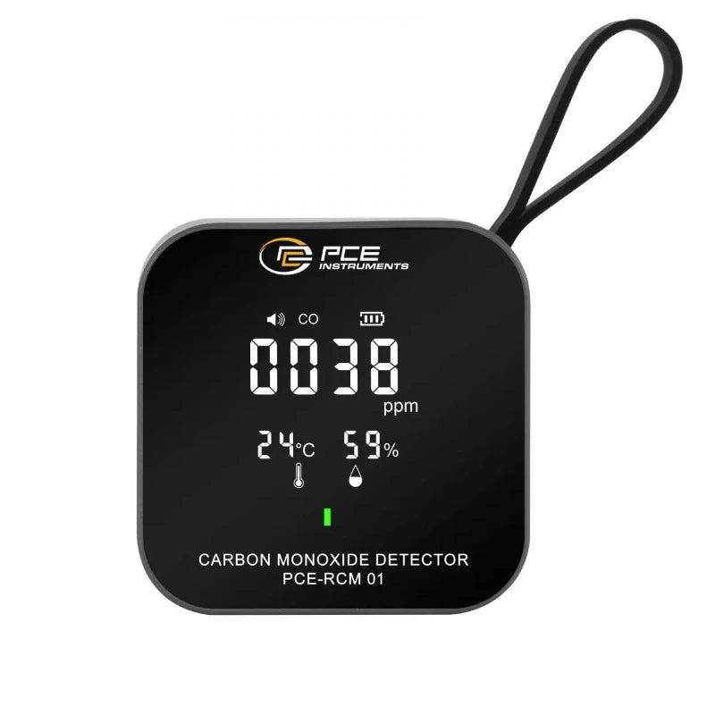 Carbon monoxide detector with digital display on a white background