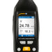 Hot wire anemometer with digital display on a white background