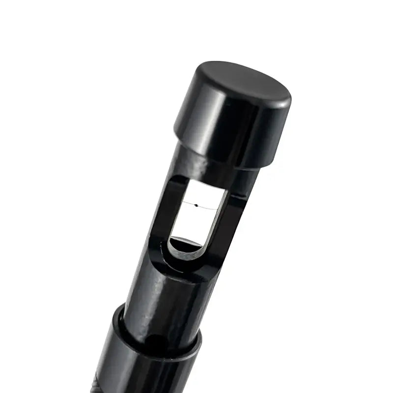 Black metal fitting on a white background