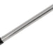 Close-up of a metal rod with measurement markings on a white background