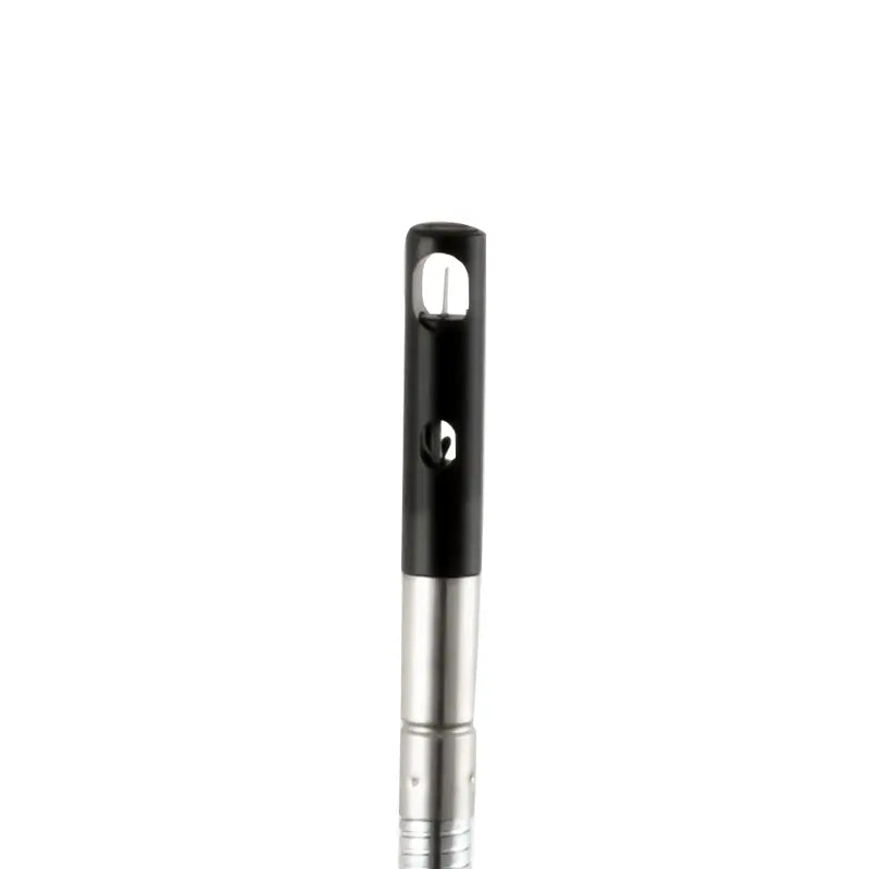 Black and silver anemometer on a white background