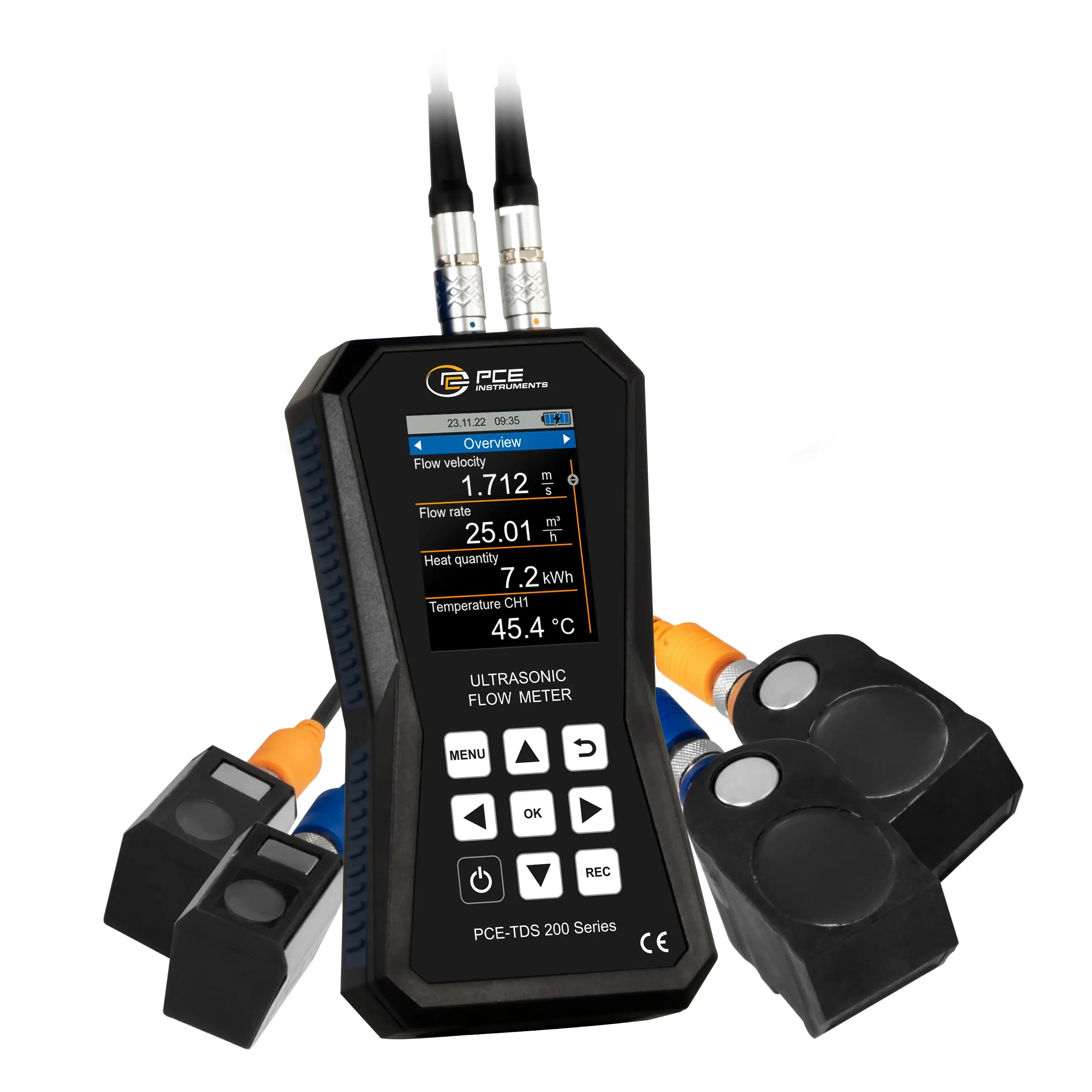 ultrasonic flow meter with sensors