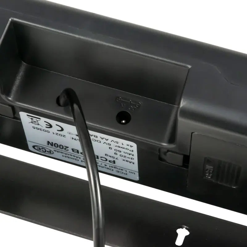 weighing platform with a label on a white background